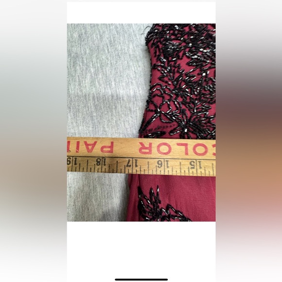 Vintage Gothic 🥀 red SILK gown with heavy black beading - Picture 16 of 16